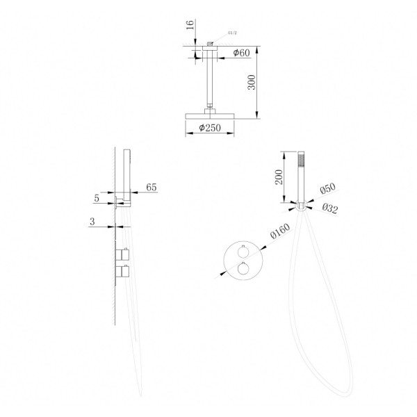Душевая система Abber Wasser Kreis  никель (AF8121NG)