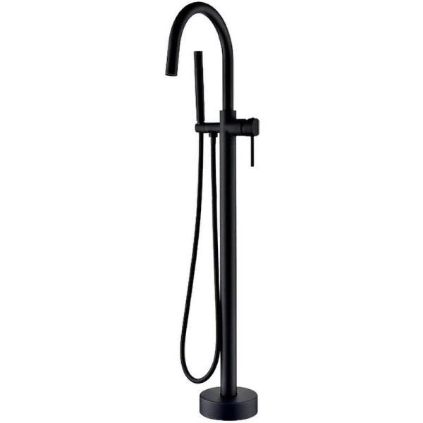 Смеситель напольный Boheme Uno черный с душевым комплектом (469-B)