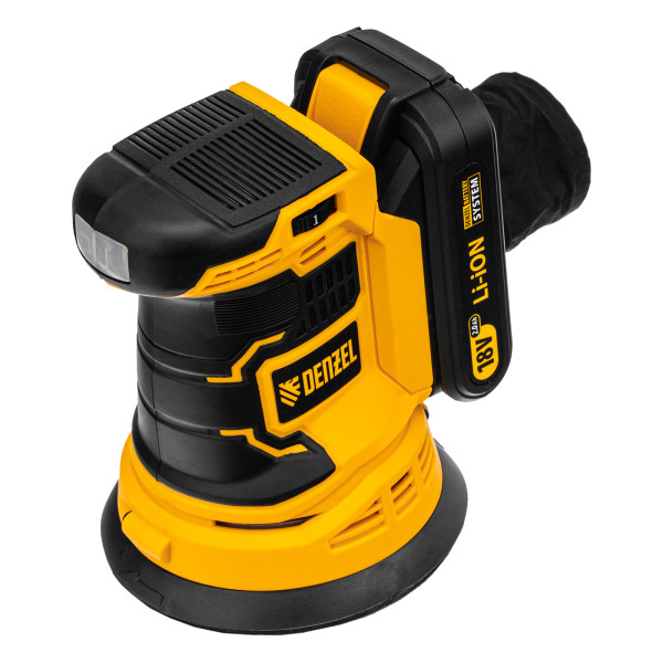 Машина шлифовальная эксцентриковая аккумуляторная Denzel COS-125, 18 В Li-Ion (28470)