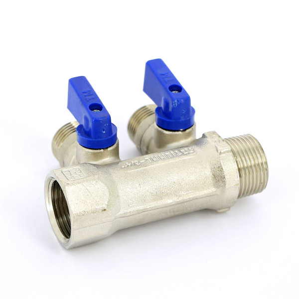 Коллектор с шаровыми кранами Tiemme NINO 2 выхода 1*1/2"(16) (никель) (1820010) Коллектор с шаровыми кранами Tiemme NINO 2 выхода 1*1/2"(16) (никель) (1820010)