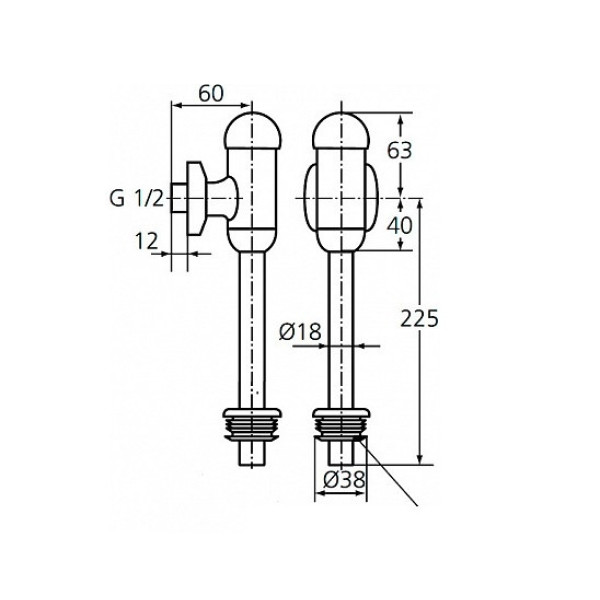 Сливной механизм для писсуара Ideal Standard хром (B7120AA)