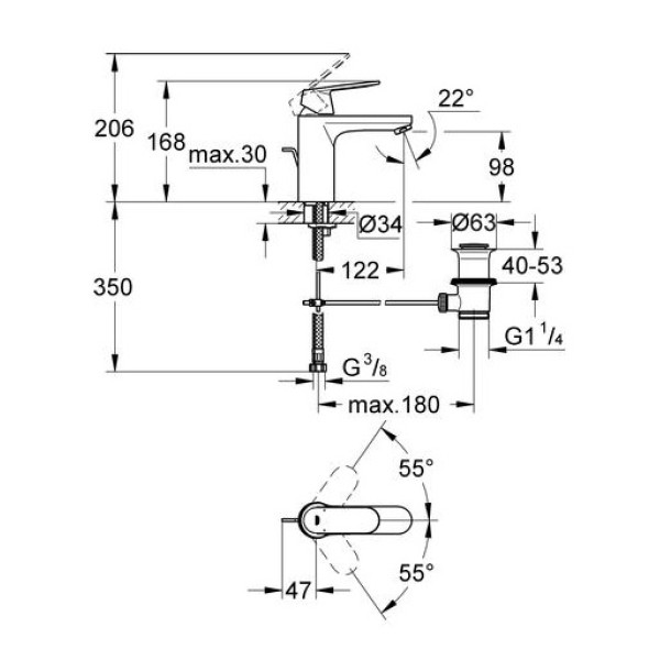 Смеситель для раковины Grohe Eurosmart Cosmopolitan (23327000)