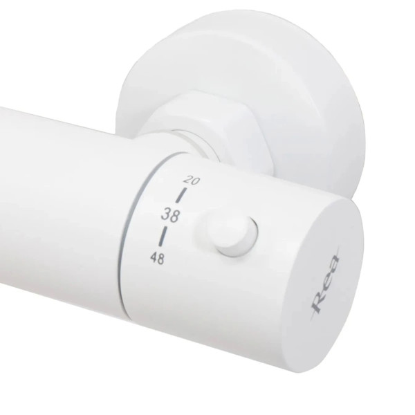 Душевая система термостат с изливом Rea Lungo White (REA-P6608)