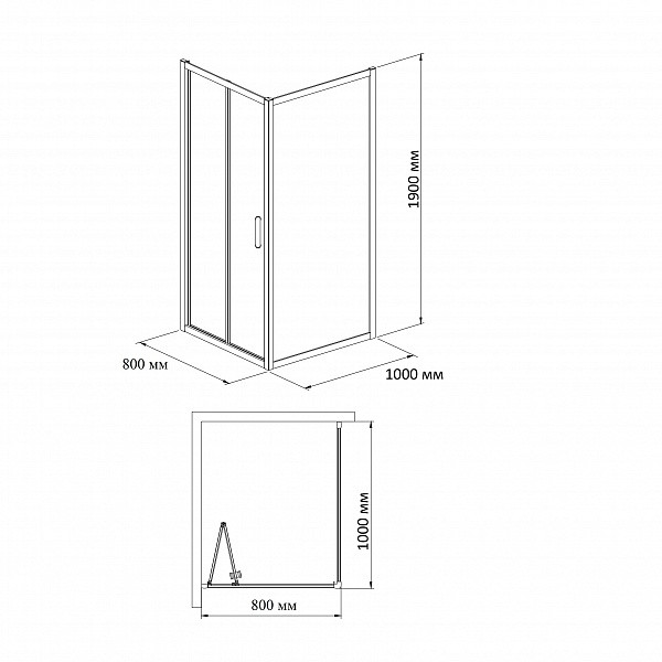 Душевой уголок BandHours Snow/Side-Glass 108 100х80 стекло прозрачное, профиль хром Душевой уголок BandHours Snow/Side-Glass 108 100х80 стекло прозрачное, профиль хром