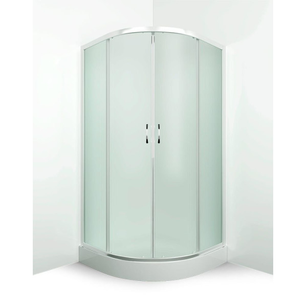 Душевой уголок Erlit 80х80 с поддоном стекло матовое, профиль хром, без крыши (ER0508-C3)