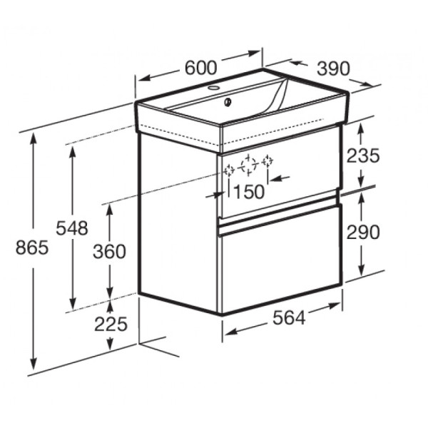 Тумба подвесная Roca Oleta 564x374x548 белый (A857639806)