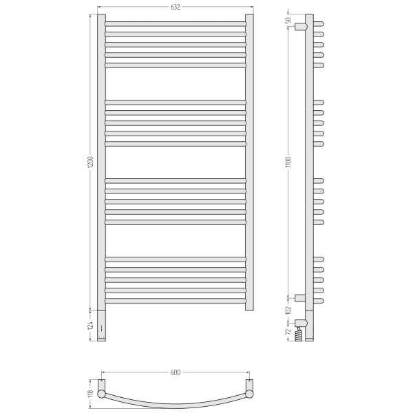 Полотенцесушитель электрический Сунержа Богема 3.1 выгнутая 1200x600 провод слева матовый чёрный (31-6002-1260) Полотенцесушитель электрический Сунержа Богема 3.1 выгнутая 1200x600 провод слева матовый чёрный (31-6002-1260)
