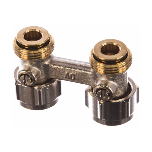 Фитинг двойной Oventrop со встроенным шаровым краном Multiflex F-ZB G3/4НГ*G3/4НР (1015813) Фитинг двойной Oventrop со встроенным шаровым краном Multiflex F-ZB G3/4НГ*G3/4НР (1015813)
