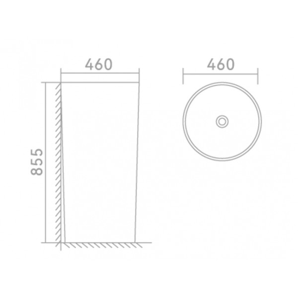 Раковина напольная Abber Bequem 46x46x85,5 белая (AC2133)