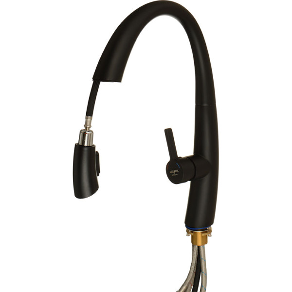 Смеситель для кухни Melodia della vita Perfetto с выдвижным изливом, черный (MDV30207bk) Смеситель для кухни Melodia della vita Perfetto с выдвижным изливом, черный (MDV30207bk)