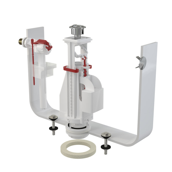 Арматура для смывного бачка Alcaplast с двойной кнопкой, впускной механизм (SA08K 3/8" CHROM)