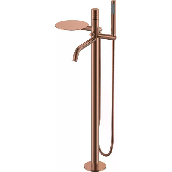 Смеситель напольный Boheme Stick медный с душевым комплектом (129-CB)