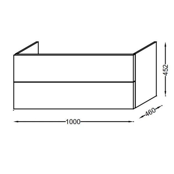 Тумба подвесная Jacob Delafon Vox 100 аквамарин матовый (EB2075-R1-M43)