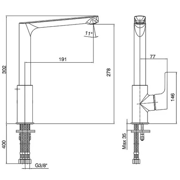 Смеситель для кухни E.C.A Luna (102118043EX)