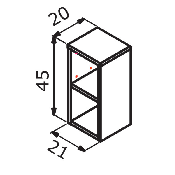 Шкаф подвесной Orka Ferla 200x210x450 синий матовый (3005974)