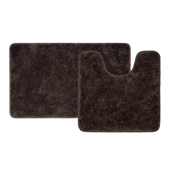 Набор ковриков для ванной комнаты 50х80 + 50х50 микрофибра темно--коричневый Iddis (BSET08Mi13)
