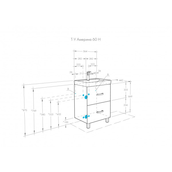 Тумба напольная Aquaton Америна 564x442x688 белый (1.A169.2.01A.M01.0) Тумба напольная Aquaton Америна 564x442x688 белый (1.A169.2.01A.M01.0)