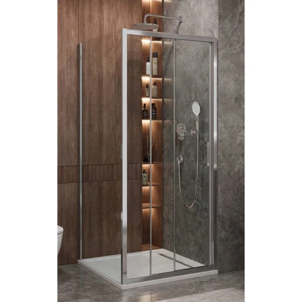 Душевой уголок Cezares Molveno 90x80x195 стекло прозрачное, профиль хром (MOLVENO-AHF-31-90/80-C-CR-IV)