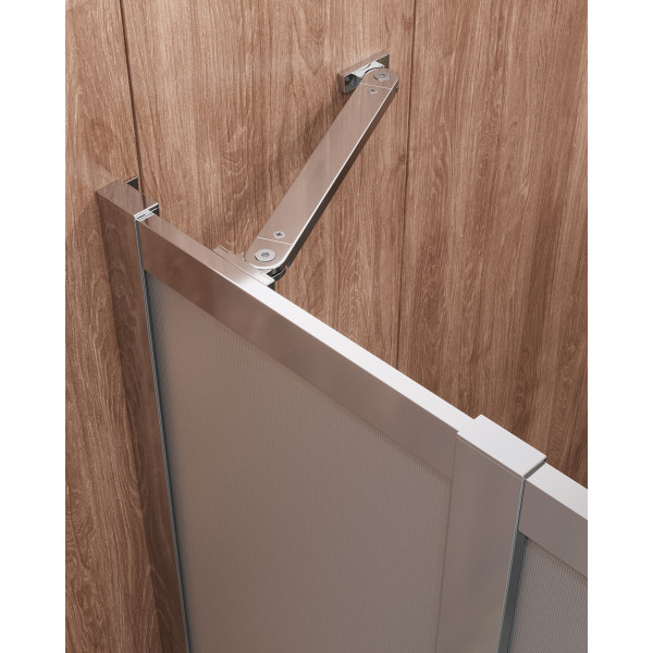 Душевой уголок Cezares Molveno 120x110x195 стекло матовое рифленое, профиль хром (MOLVENO-RH-22-120/110-P-Cr)