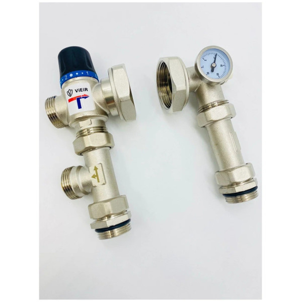 Насосно-смесительный узел Vieir 1” (130/180 мм., без насоса, с термосмес кл. 20-43°С) (VR204-A)