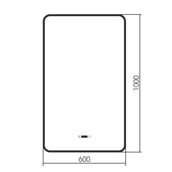 Зеркало Abber See 100x60 с подсветкой, бесконтактный выключатель, диммер, часы, подогрев, черный (AG6114SWHB)