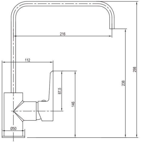 Смеситель для кухни Aquanet Logic хром (AF320-41C)