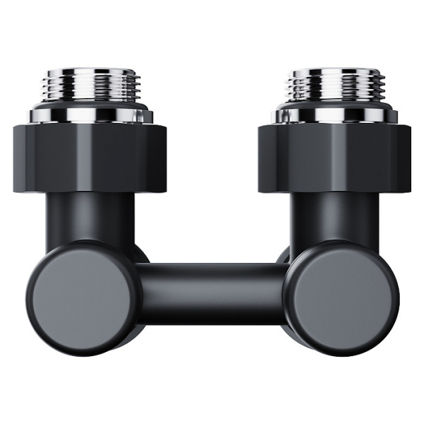 Фитинг двойной угловой со встроенным шаровым краном Royal Thermo Design угловой 1/2"х3/4"EK (черный) (RANDU11234BL) Фитинг двойной угловой со встроенным шаровым краном Royal Thermo Design угловой 1/2"х3/4"EK (черный) (RANDU11234BL)