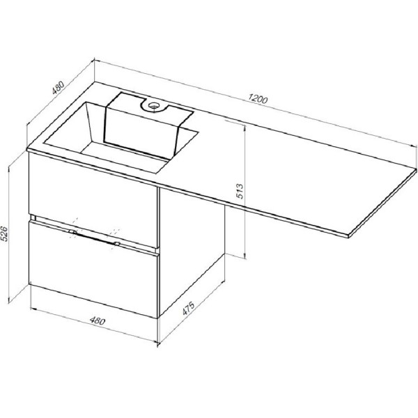 Тумба подвесная Aquanet Алвита 48 480х480х528 2 ящика, капучино (243661)