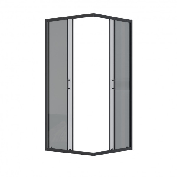 Душевой уголок Santek Вэлия 80x80x195 стекло (прозрачное, профиль черный (1WH501796)