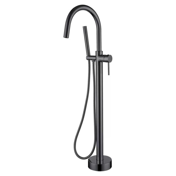 Смеситель напольный Boheme Uno графит с душевым комплектом (469-SGM)