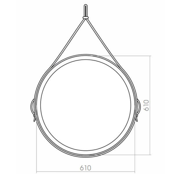 Зеркало Azario Капитан D610 мм коричн кожа (AM1115/1000)
