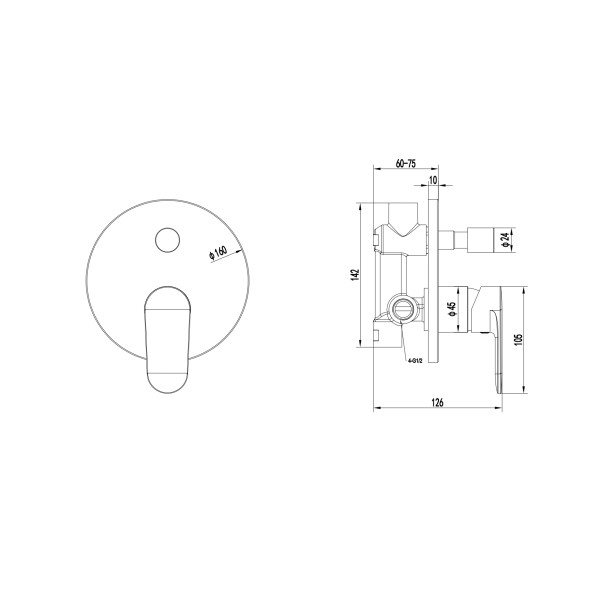 Смеситель для ваны и душа Aquatek Ника встраиваемый хром (AQ1846CR) Смеситель для ваны и душа Aquatek Ника встраиваемый хром (AQ1846CR)