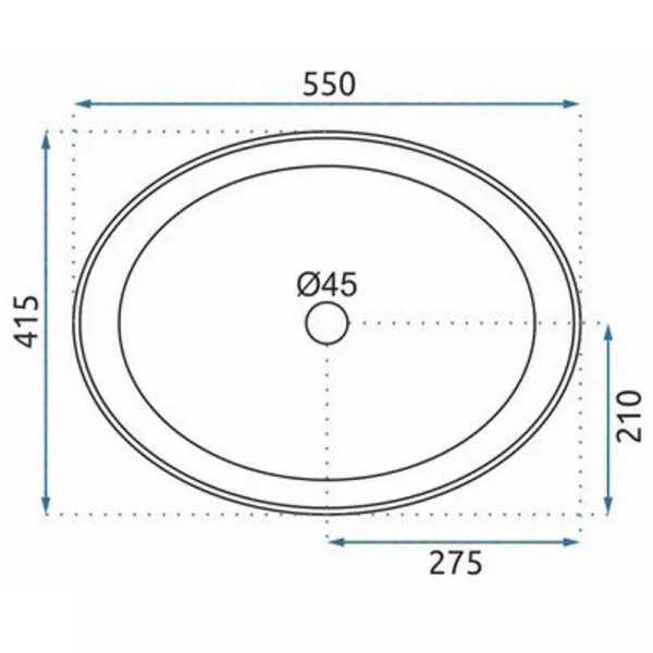 Раковина накладная Rea Queen 55x41,5 мрамор (REA-U4101)