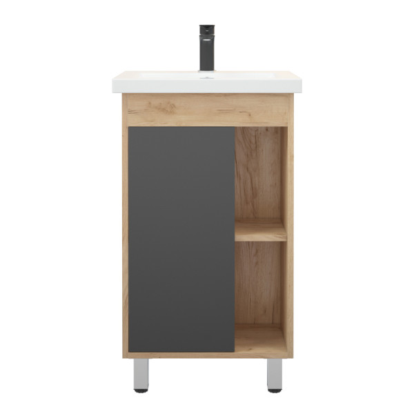 Тумба напольная Melodia Этюд 50 (Como 50) 1 дверь графит/дуб золотой (MFR80038GT)