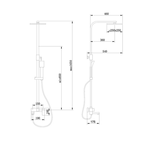 Душевая система Abber Daheim с изливом сатин (AF8216SPL)