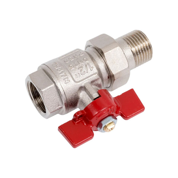 Кран 1/2" шаровый со сгоном Uni-Fitt Etalon (ГОСТ, красная бабочка) 113T2000 Кран 1/2" шаровый со сгоном Uni-Fitt Etalon (ГОСТ, красная бабочка) 113T2000