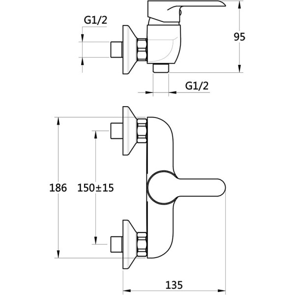 Смеситель для душа Melodia della vita Metallica хром (MDV35550) Смеситель для душа Melodia della vita Metallica хром (MDV35550)