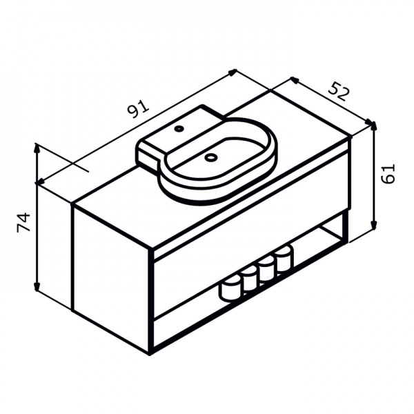 Тумба подвесная Orka Knidos 910x520x610 Legnano (3001004)