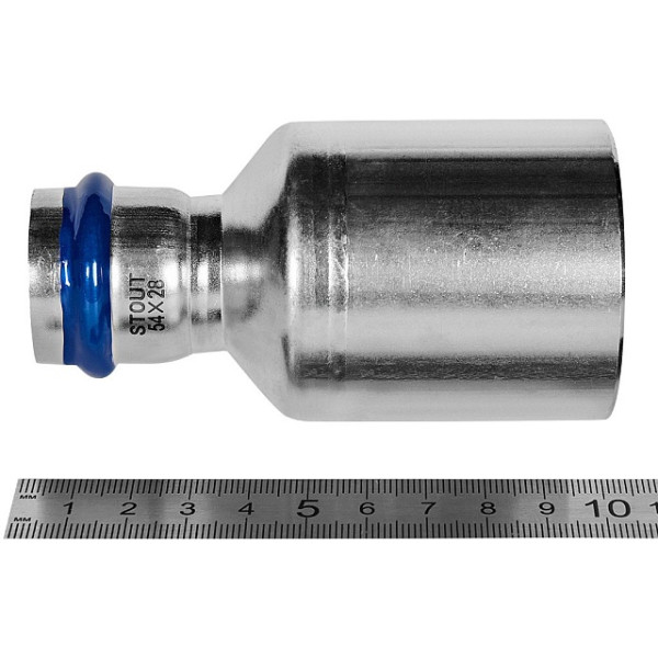 Муфта 54х28 однораструбная Stout SSS-2020 НПр-ВПр (нерж.ст., пресс) SSS-2020-005428 Муфта 54х28 однораструбная Stout SSS-2020 НПр-ВПр (нерж.ст., пресс) SSS-2020-005428