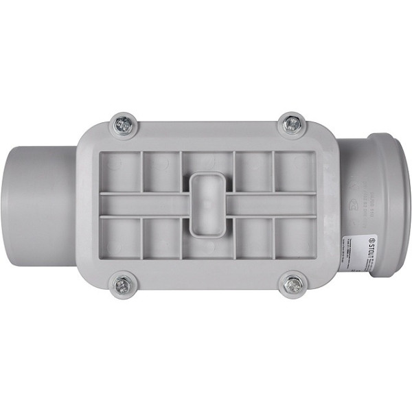 Ревизия 110 Stout с прямоугольной крышкой (PP, серая) SKB-0014-000110