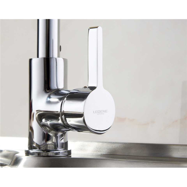 Смеситель для кухни Ledeme с гибким изливом (L4898-4)
