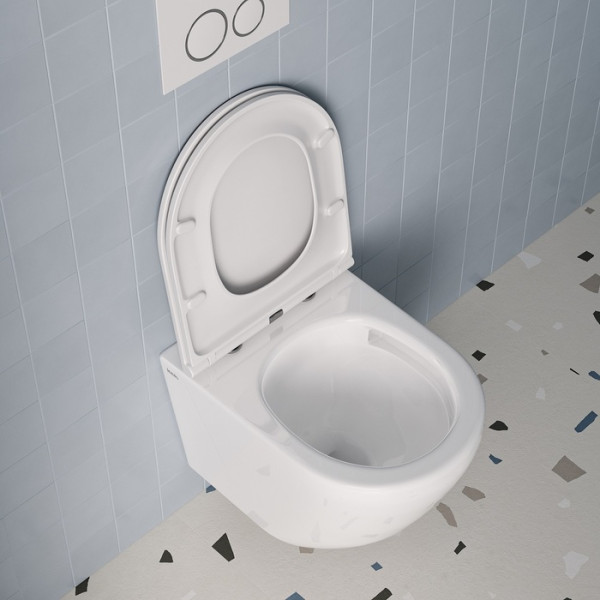 Унитаз подвесной Iddis Blanco Q безободковый с сиденьем soft-close белый (BLQNDSEI25)