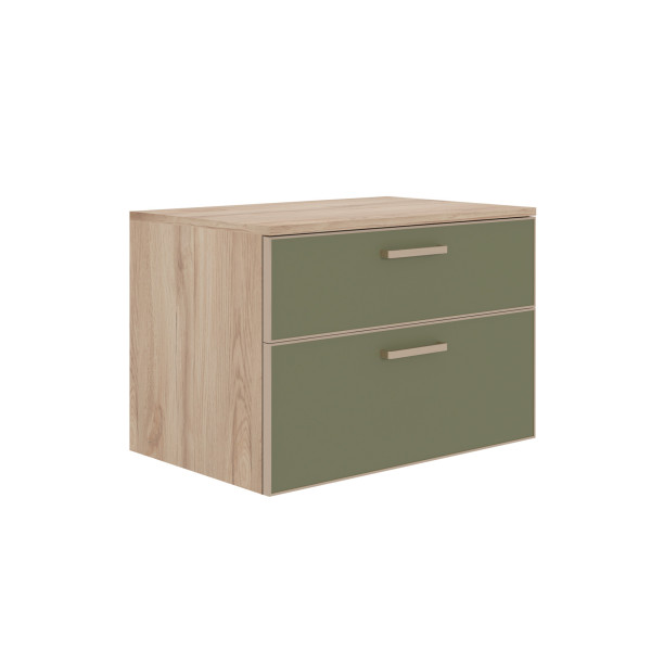 Тумба подвесная Orka Salerno 760x500x520 зеленый матовый, светлое дерево (3008779)