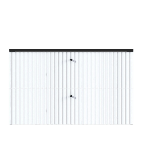 Тумба подвесная 1Marka Desire 800x500x487 белый + черная столешница (Ц0000026590)