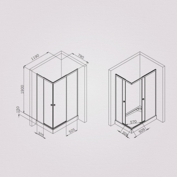 Душевой уголок AM.PM X-joy 120x80 стекло прозрачное, профиль черный матовый (W94G-403-120280-BT1K)