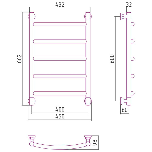 Полотенцесушитель водяной Сунержа Галант+ 600х400 золотой (03-0200-6040) Полотенцесушитель водяной Сунержа Галант+ 600х400 золотой (03-0200-6040)