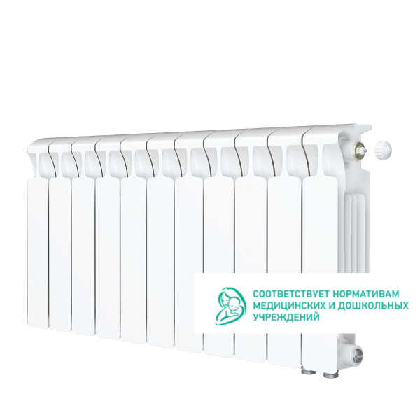 Радиатор биметаллический Rifar Monolit Ventil R 300 (11 секций, НП прав подкл. 50 мм.) (RM30011VR)
