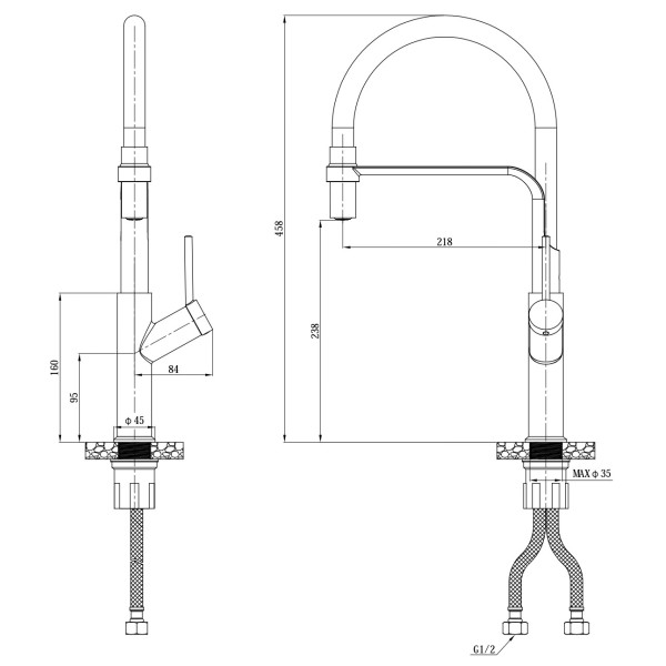 Смеситель для кухни Esko золотой (K50GB) Смеситель для кухни Esko золотой (K50GB)