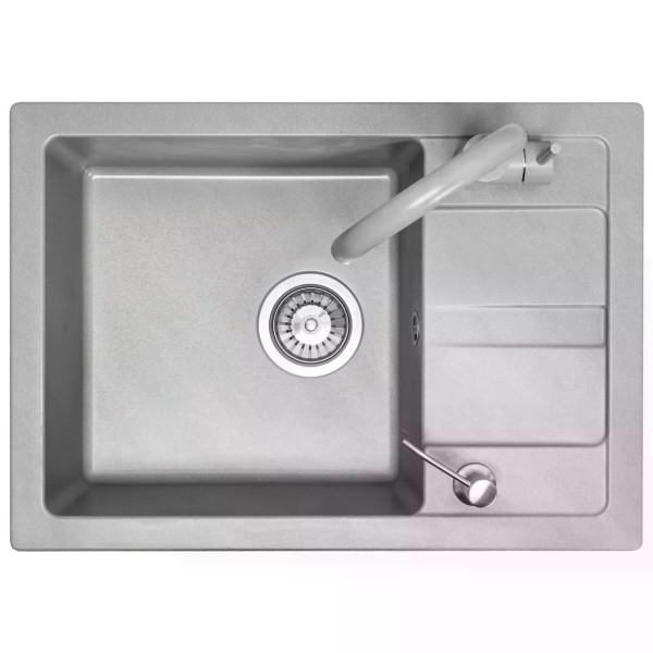 Мойка для кухни Rea nils grey metalic 5W1 гранит 62x44x16 серая металлик (ZLE-00101)