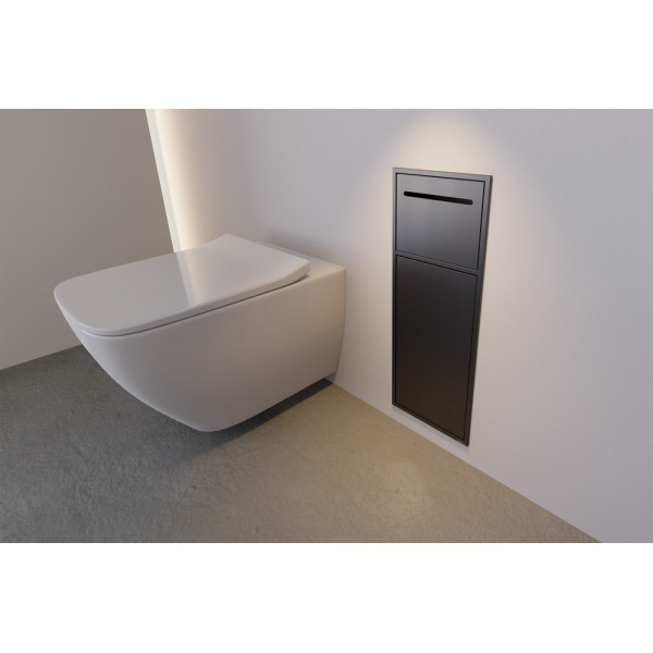 Ниша настенная скрытая Abber Nischen 23x13x60 с корзиной и бумагодержателем, никель (AN3008NG) Ниша настенная скрытая Abber Nischen 23x13x60 с корзиной и бумагодержателем, никель (AN3008NG)